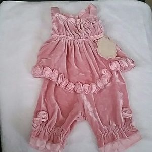 12mo Baby Biscotti-2 Piece Pink Velvet